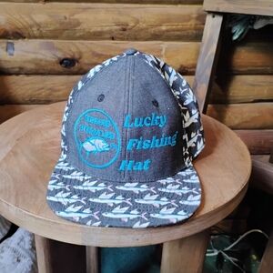 Double Portion Supply Gray and Patterned Lucky Fishing Hat
